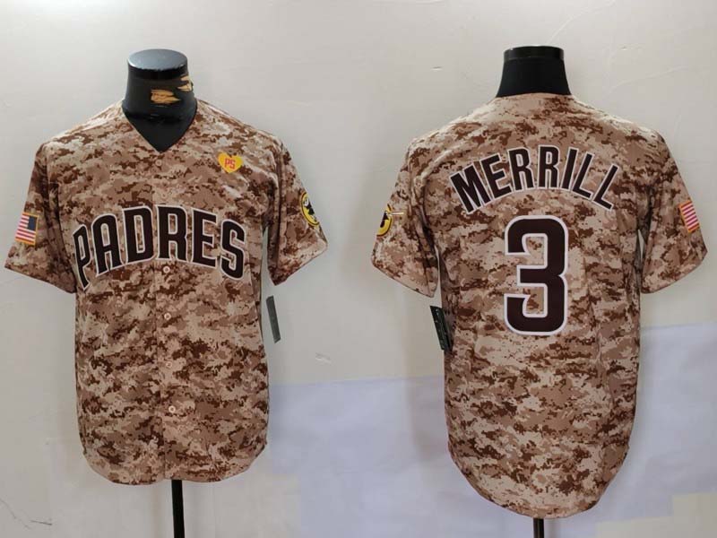 S.Diego Padres #3 Jackson Merrill Camo With PS Patch Cool product image 1