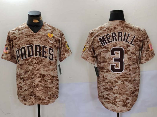 S.Diego Padres #3 Jackson Merrill Camo With PS Patch Cool product image 1