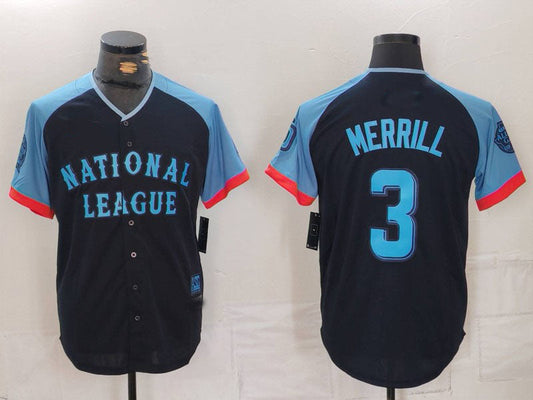 S.Diego Padres #3 Jackson Merrill Player Navy All Star product image 1