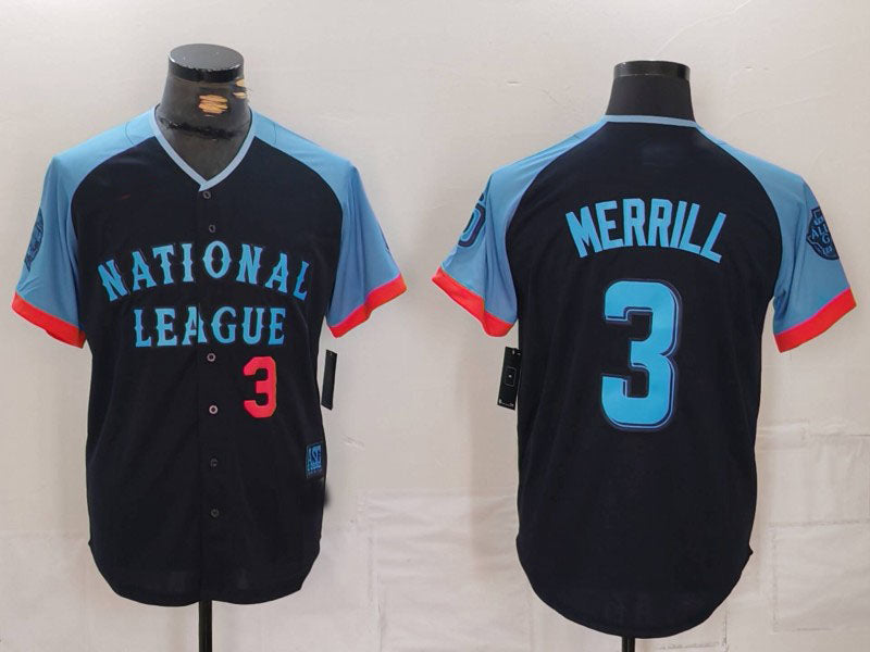S.Diego Padres #3 Jackson Merrill Navy All Star Limited product image 1