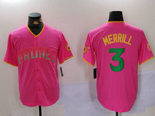 S.Diego Padres #3 Jackson Merrill Pink Player Fashion product image 1