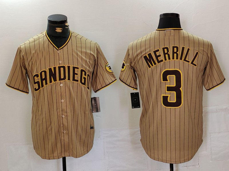 S.Diego Padres #3 Jackson Merrill Player Jersey Cool Base product image 1