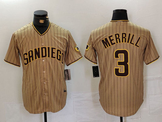 S.Diego Padres #3 Jackson Merrill Player Jersey Cool Base product image 1