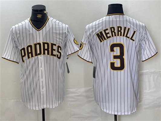 S.Diego Padres #3 Jackson Merrill White Cool Base Stitched product image 1
