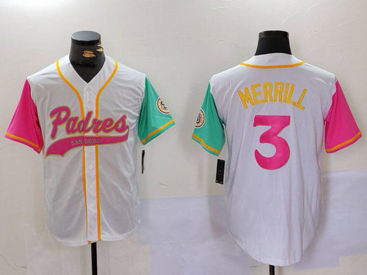 S.Diego Padres #3 Jackson Merrill Player White City Connect product image 1
