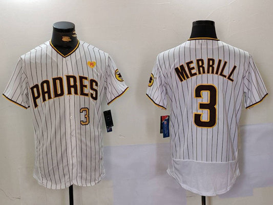 S.Diego Padres #3 Jackson Merrill White With PS Patch product image 1