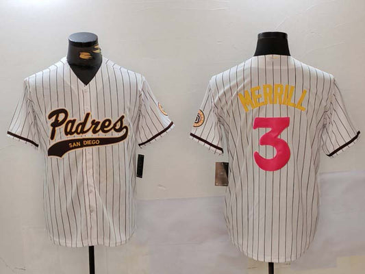 S.Diego Padres #3 Jackson Merrill Player Jersey white Cool product image 1