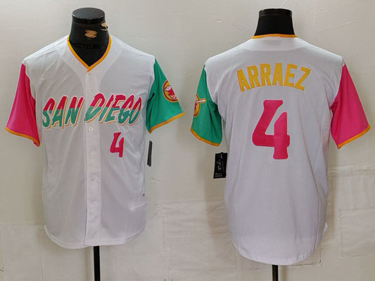 S.Diego Padres #4 Luis Arraez Player White City Connect product image 1