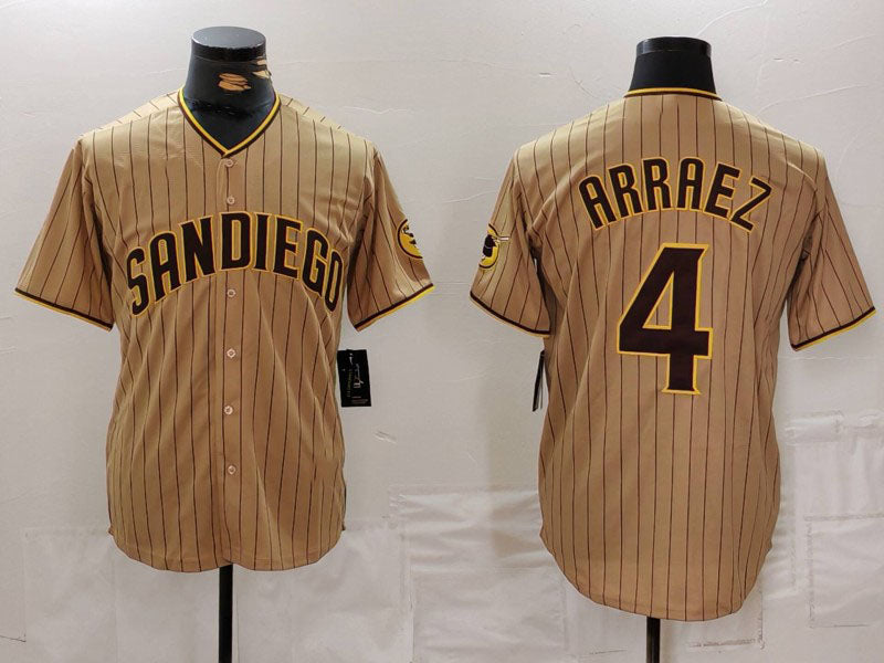 S.Diego Padres #4 Luis Arraez Player Jersey Tan Cool Base product image 1