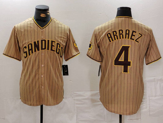 S.Diego Padres #4 Luis Arraez Player Jersey Tan Cool Base product image 1