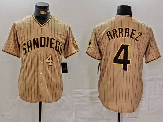 S.Diego Padres #4 Luis Arraez Player Game Jersey Tan Cool product image 1