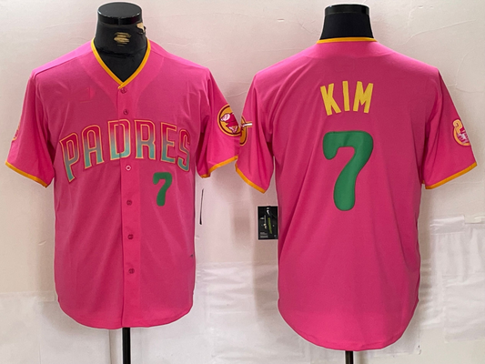 S.Diego Padres #7 Ha Seong Kim Pink Player Number Fashion product image 1