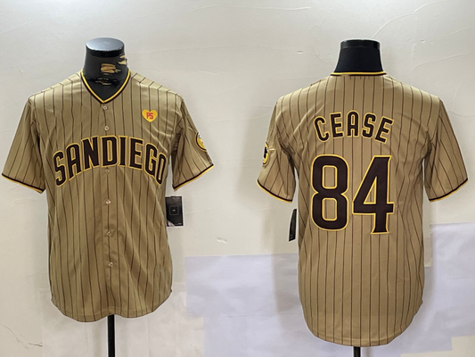 S.Diego Padres #84 Dylan Cease Player Khaki Team Logo With product image 1