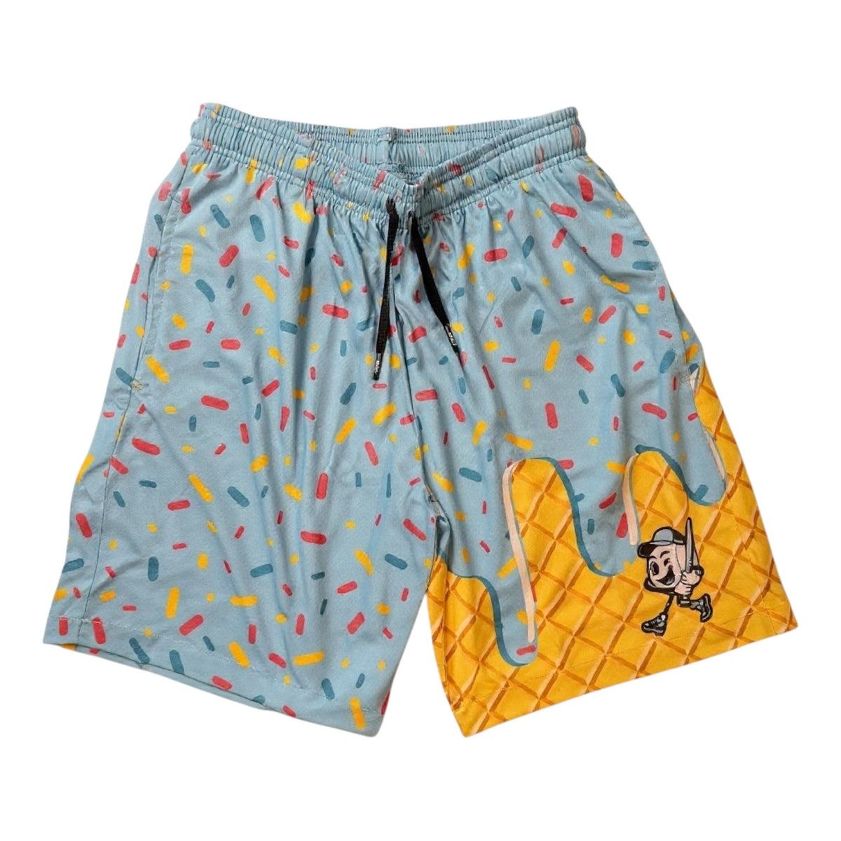 Smash It Sports Mesh Shorts - Ice Cream Drip Blue product image 1, provided for visual reference and product detail review
