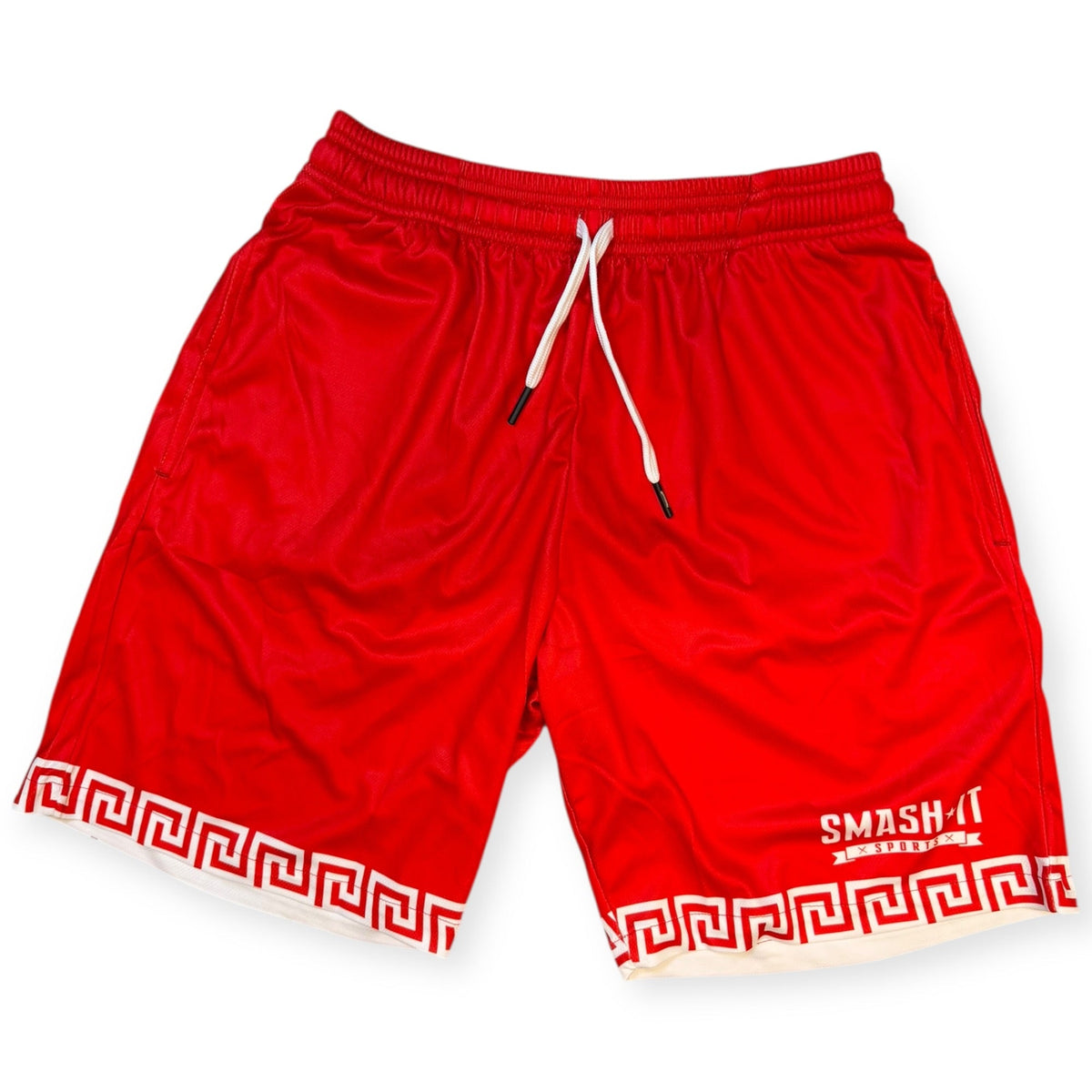 Smash It Sports Mesh Shorts - Aztec Red/White product image 1, provided for visual reference and product detail review