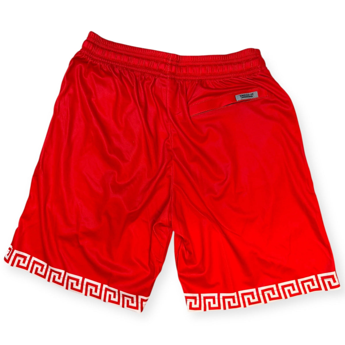 Smash It Sports Mesh Shorts - Aztec Red/White product image 2, provided for visual reference and product detail review