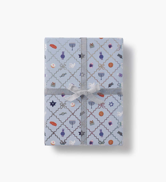 Holiday Wrapping Roll - Hanukkah Argyle