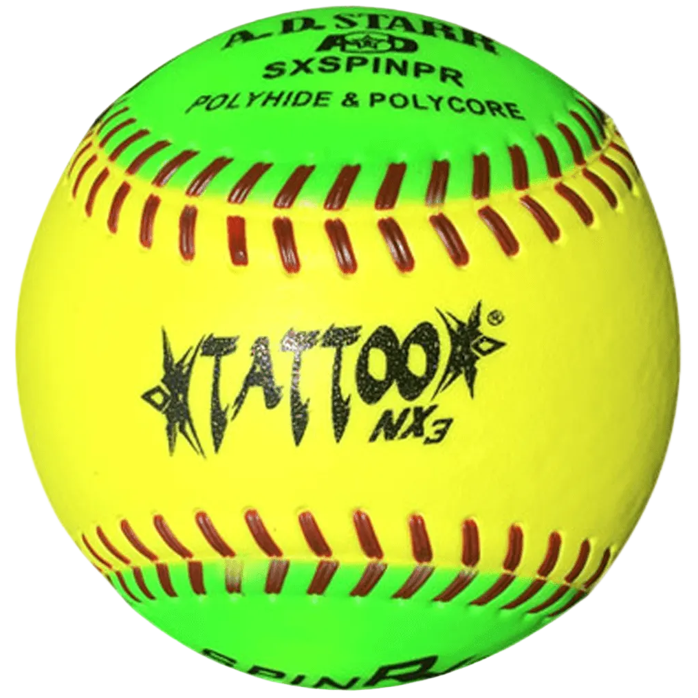 AD Starr Tattoo NX3 Spinner 12" Batting Practice Slowpitch Softballs - SXSPINPR product image 1, provided for visual