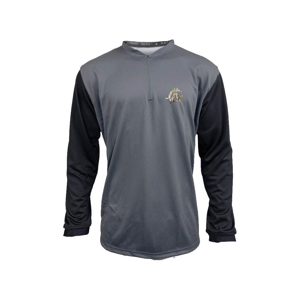 Anarchy Silver Foil Logo Quarter Zip Pullover - Charcoal/Black product image 1, provided for visual reference and product