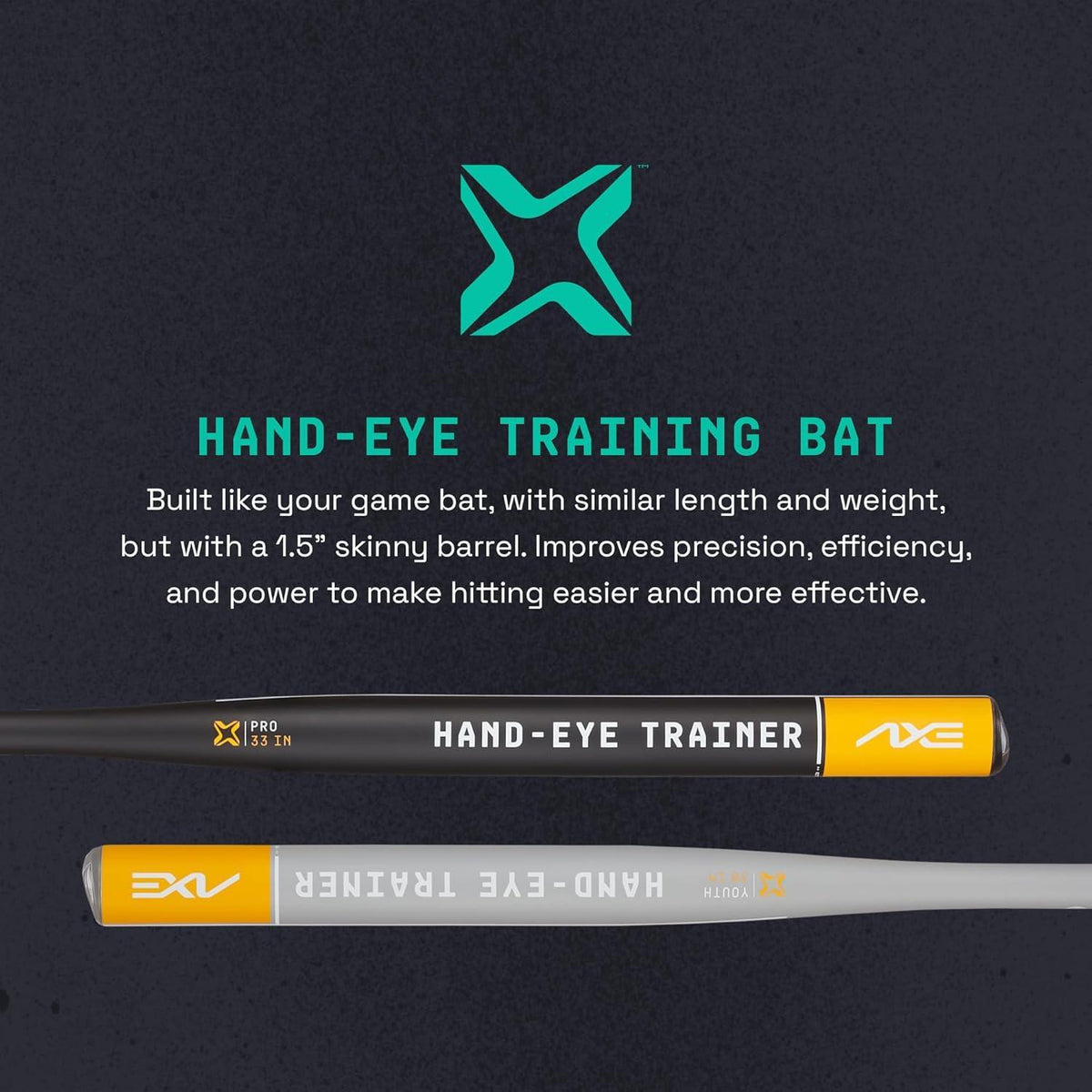 Axe Hand-Eye Training Bats - 1.5" Barrel - Youth product image 2, provided for visual reference and product detail review