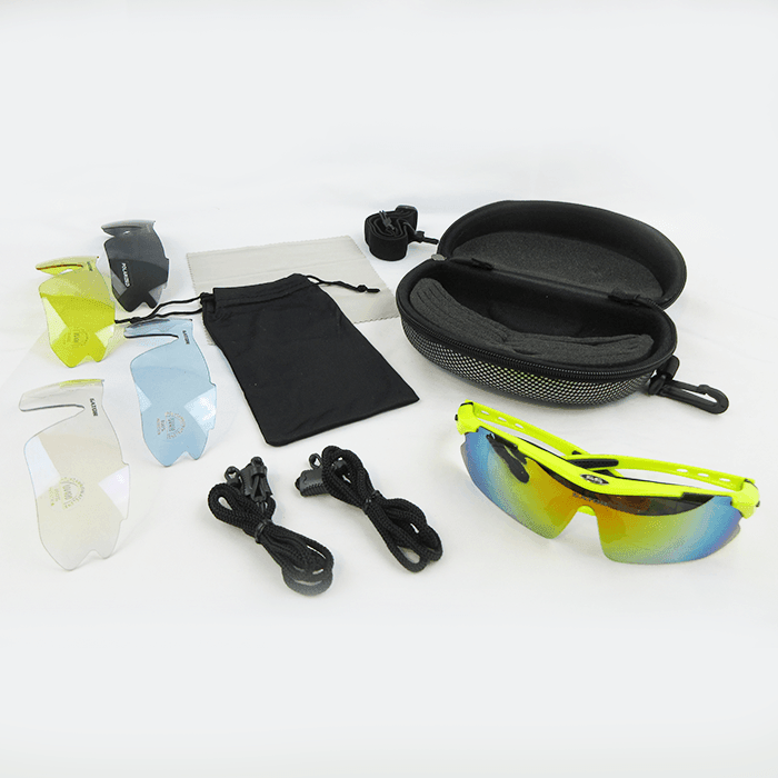 Gator Gear Multi-Lens Sunglasses Kit - Neon Yellow (w/ Prescription Lens Insert) product image 1, provided for visual