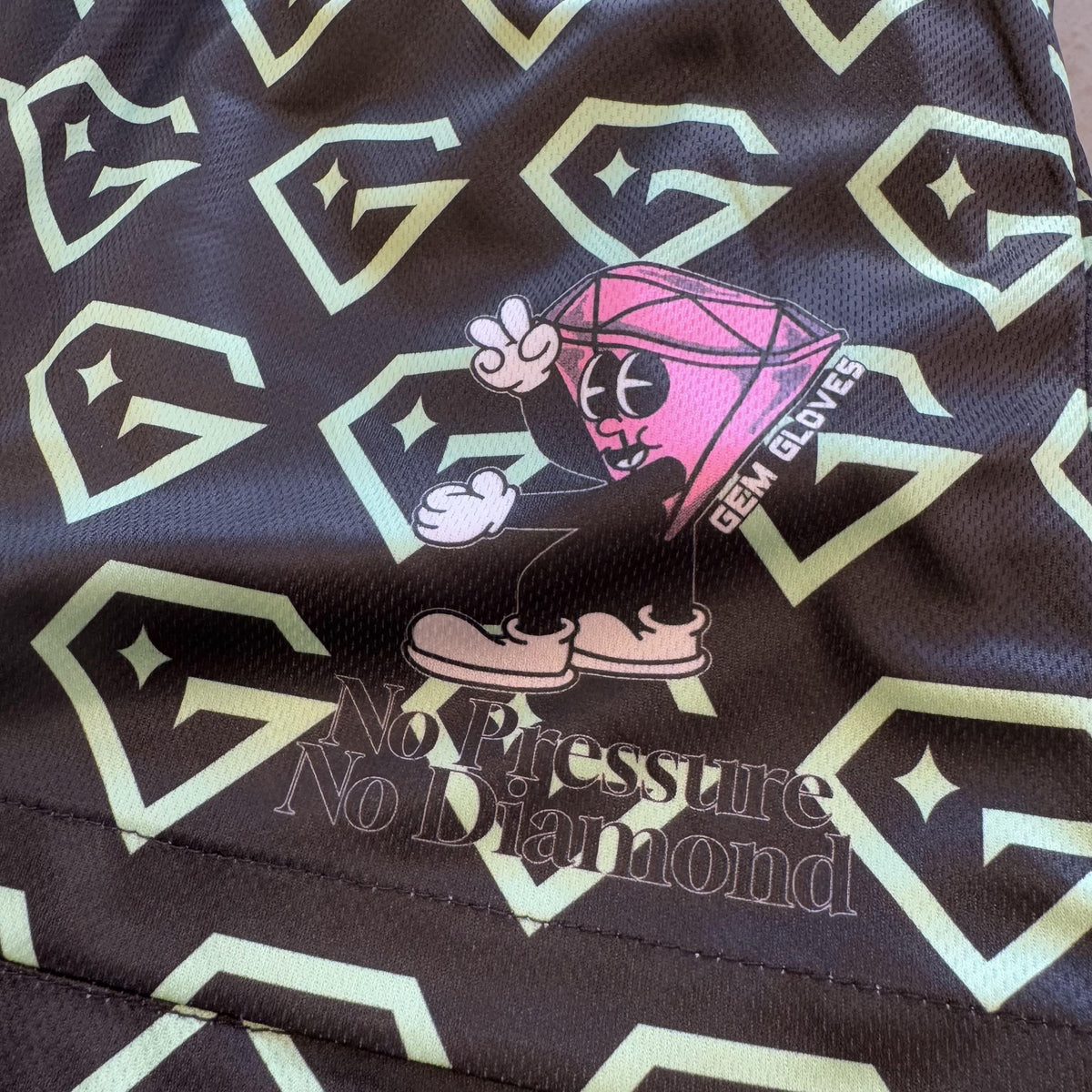 Gem Gloves Mesh Shorts - Diamond Drip - Black/Mint product image 3, provided for visual reference and product detail review