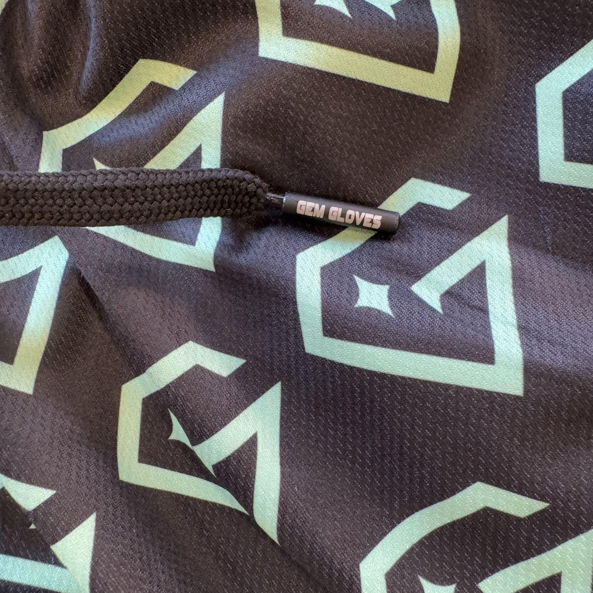Gem Gloves Mesh Shorts - Diamond Drip - Black/Mint product image 4, provided for visual reference and product detail review