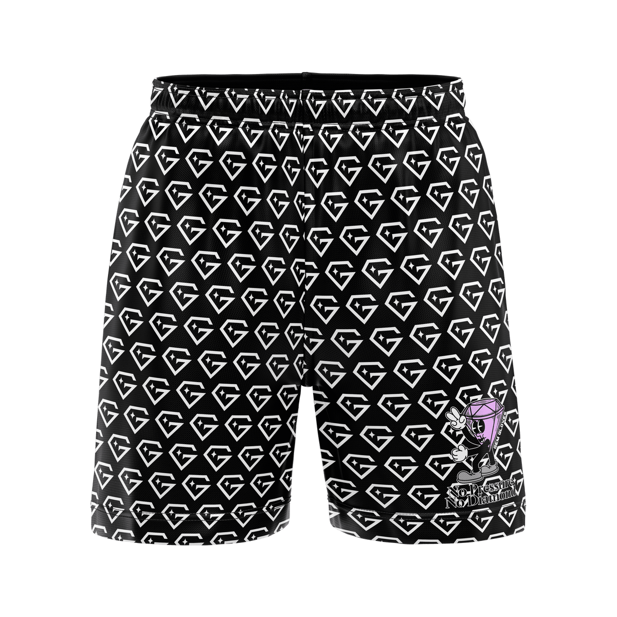 Gem Gloves Mesh Shorts - Diamond Drip - Black/White product image 6, provided for visual reference and product detail review
