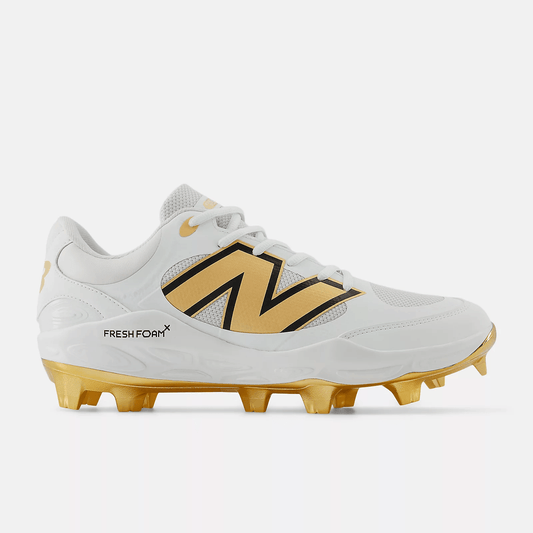 New Balance Men Fresh Foam 3000 v7 Molded Baseball Cleats - White/Gold - PL3000L7 product image 1, provided for visual