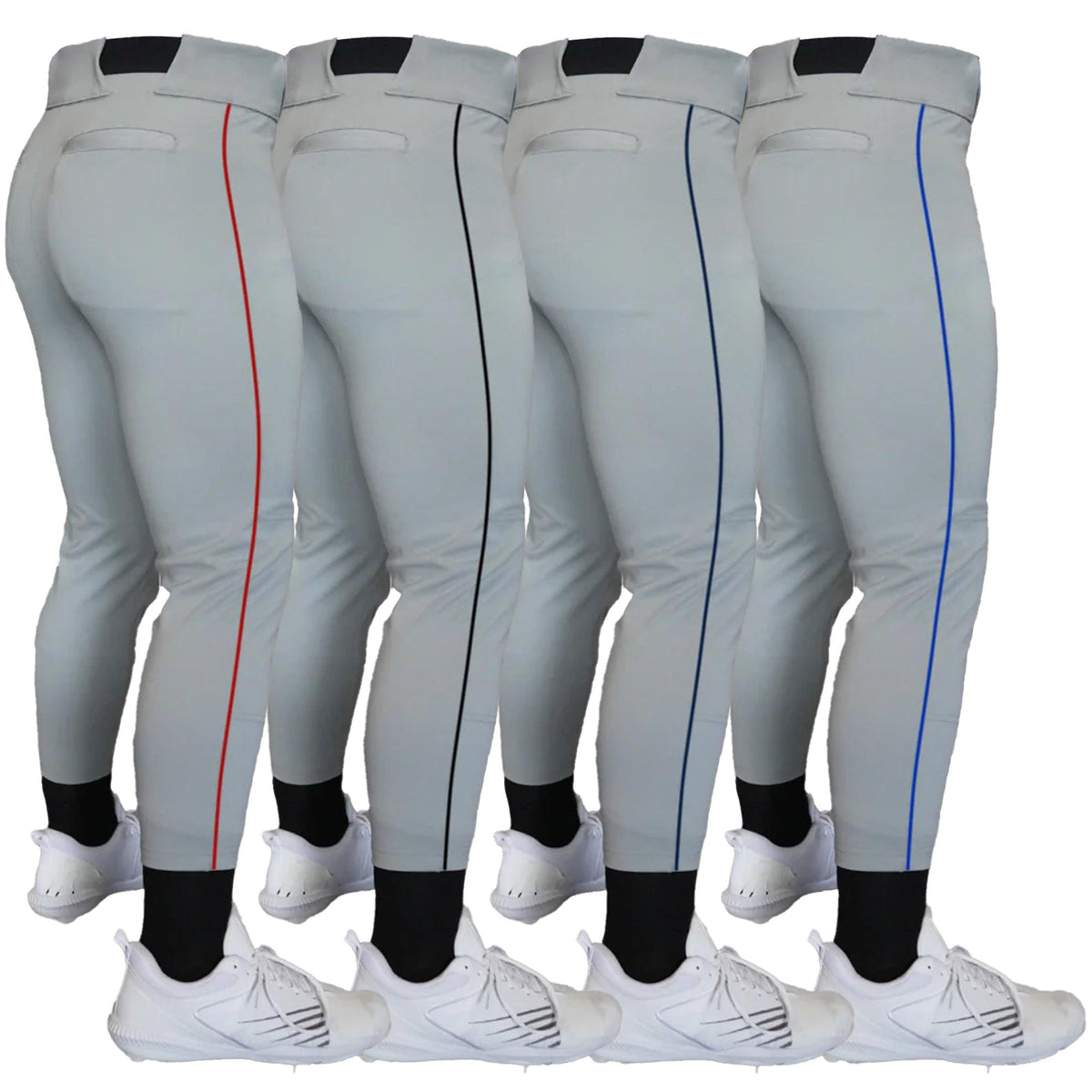 Original Dirty Mids - Piped Collection Baseball Pants (Grey) product image 1, provided for visual reference and product