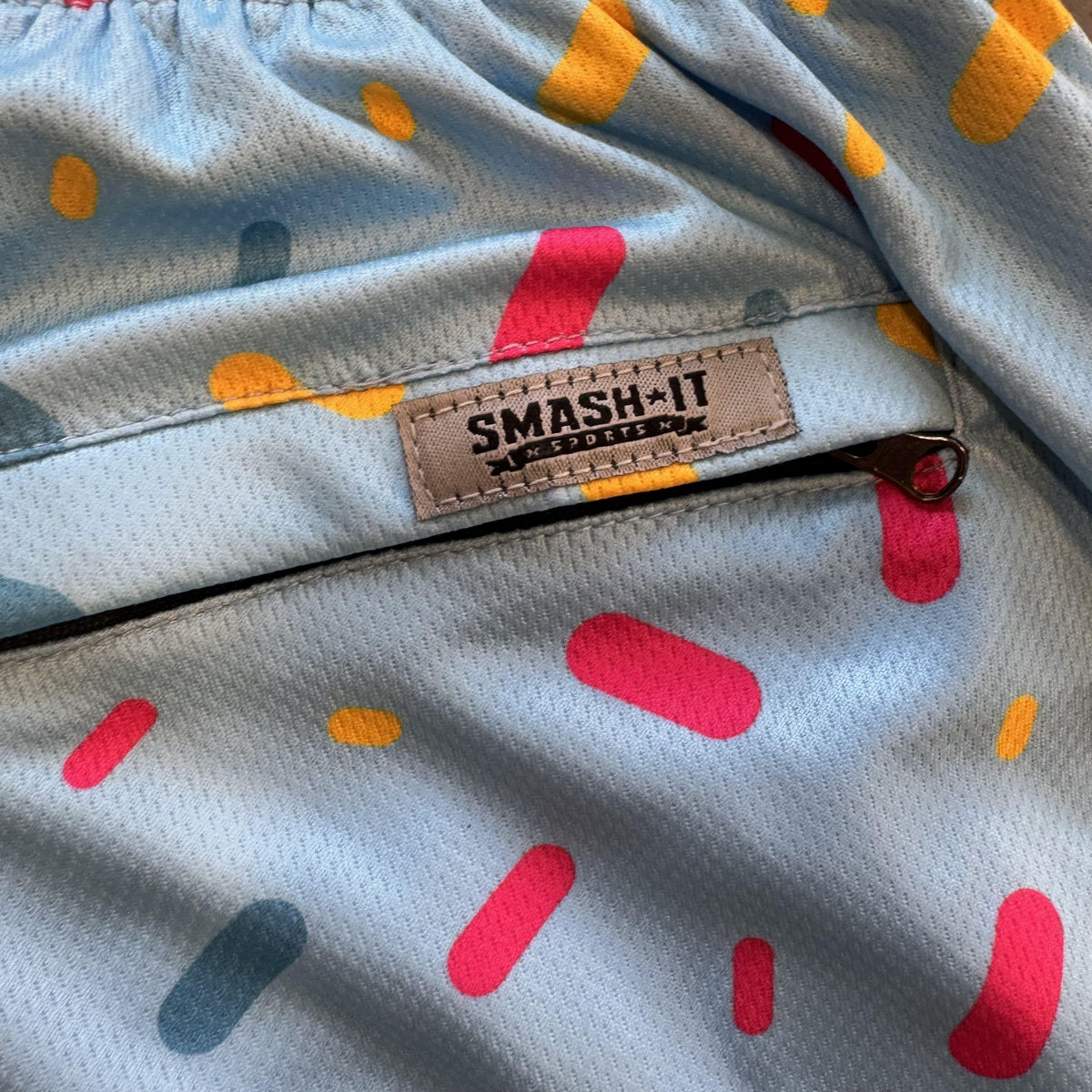 Smash It Sports Mesh Shorts - Ice Cream Drip Blue product image 6, provided for visual reference and product detail review