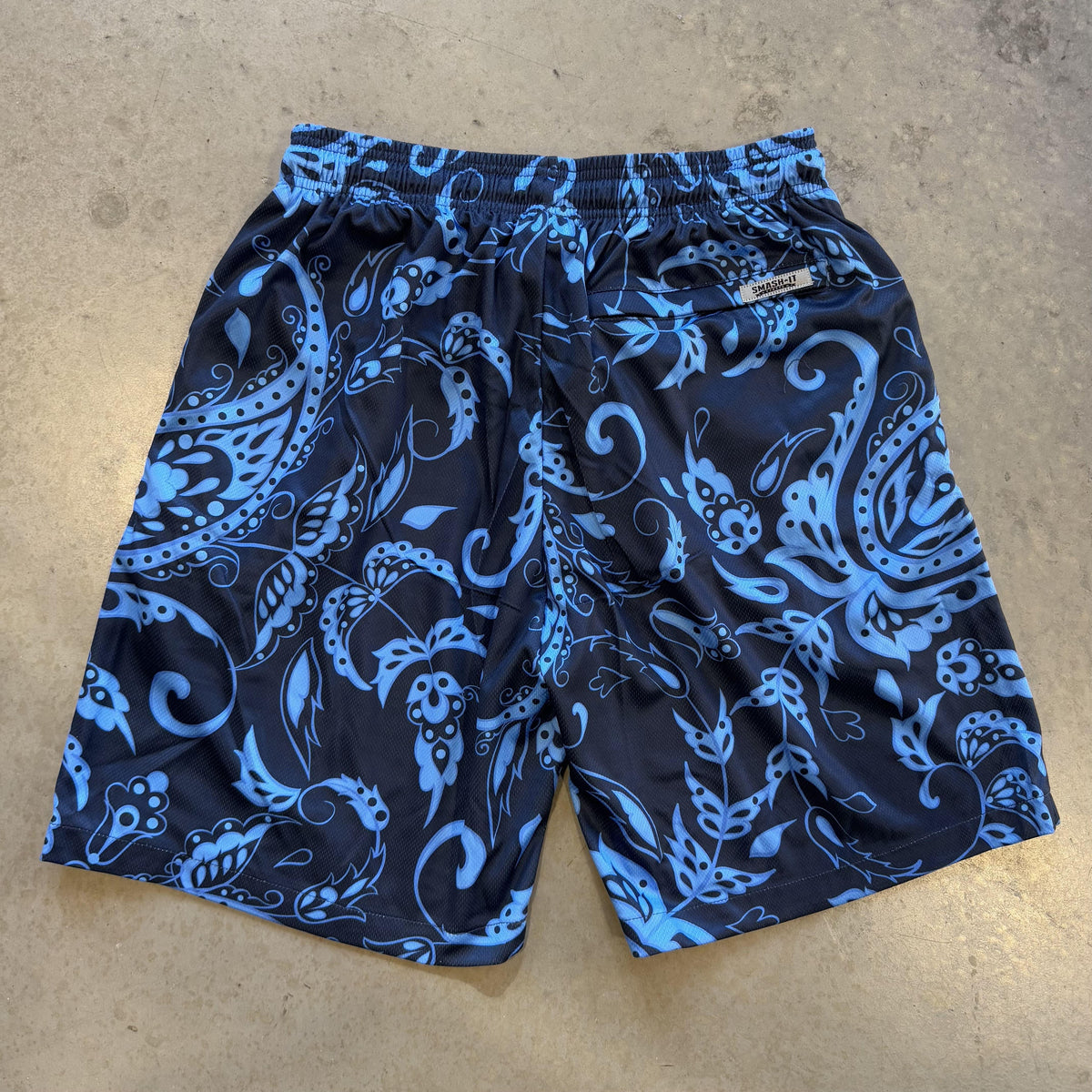 Smash It Sports Mesh Shorts - Paisley Navy/Carolina product image 4, provided for visual reference and product detail review