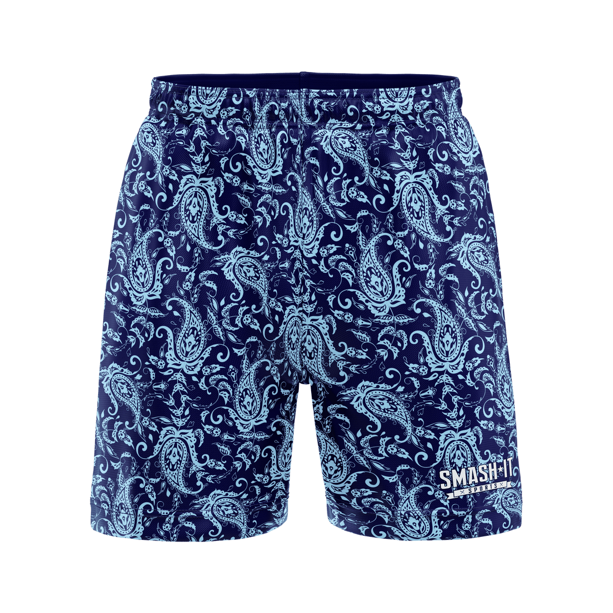 Smash It Sports Mesh Shorts - Paisley Navy/Carolina product image 6, provided for visual reference and product detail review