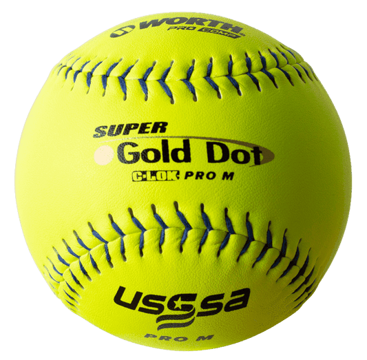 Worth PRO M 44/375 USSSA 12" Slowpitch Softballs - UM12CY product image 1, provided for visual reference and product detail
