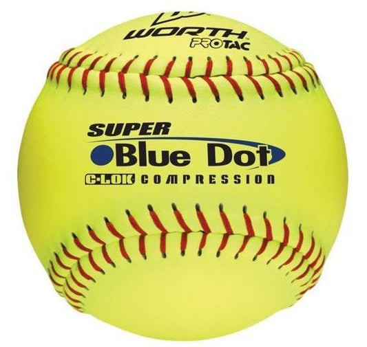 Worth PRO Tac Super Blue Dot 47/525 12" Specialty Softballs - YS2RS product image 1, provided for visual reference and