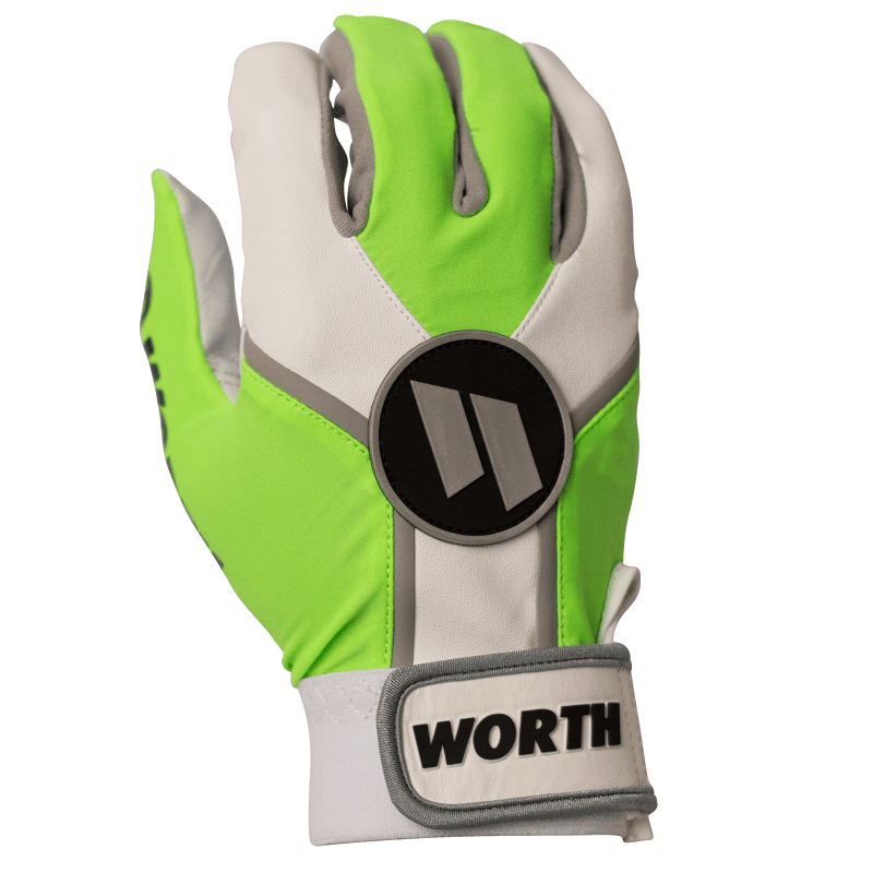 Worth Team Batting Gloves (Green) product image 1, provided for visual reference and product detail review